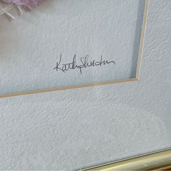 Artist Kathy Shelton Gold Framed Abstract 3D Art Piece Purple Pink Gold - Picture 2 of 16